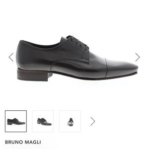 Bruno Magli Martico MARTICO-10 Black Leather Cap Toe Oxfords Dress Shoe